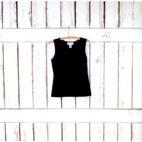 90s vintage black velour velvet shell tank top/sleeveless velvet top/small - Picture 6 of 6